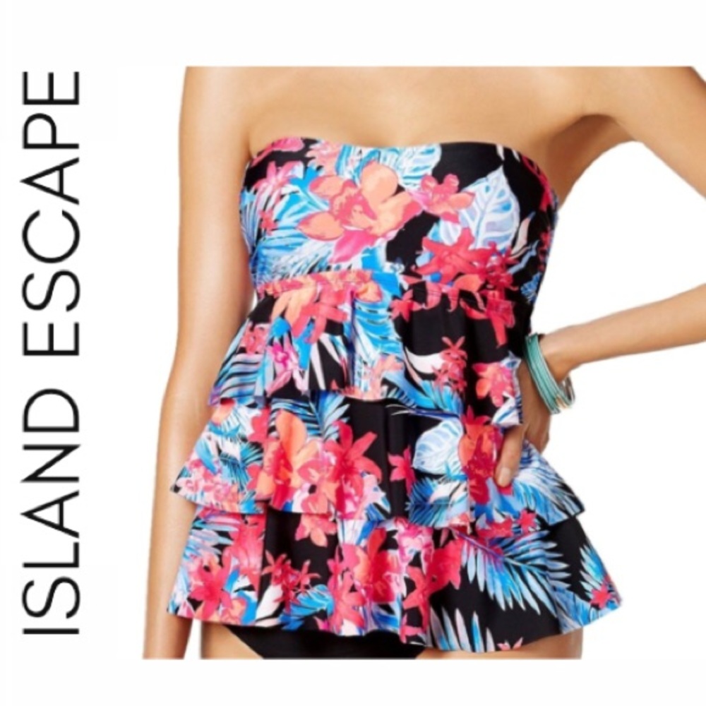 Island Escape Montage Gardens Tiered Tankini Top! - Picture 1 of 4